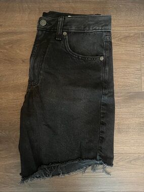 GAP Black Frayed Denim Shorts